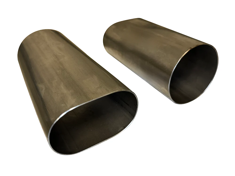 3" Stainless Oval Tubing Adapter | (Oval to Standard 3" Tubing) 6" Length