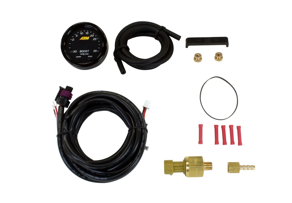 AEM X-Series Boost Gauge 0-35psi/2.5bar | Black Bezel and Black Faceplate