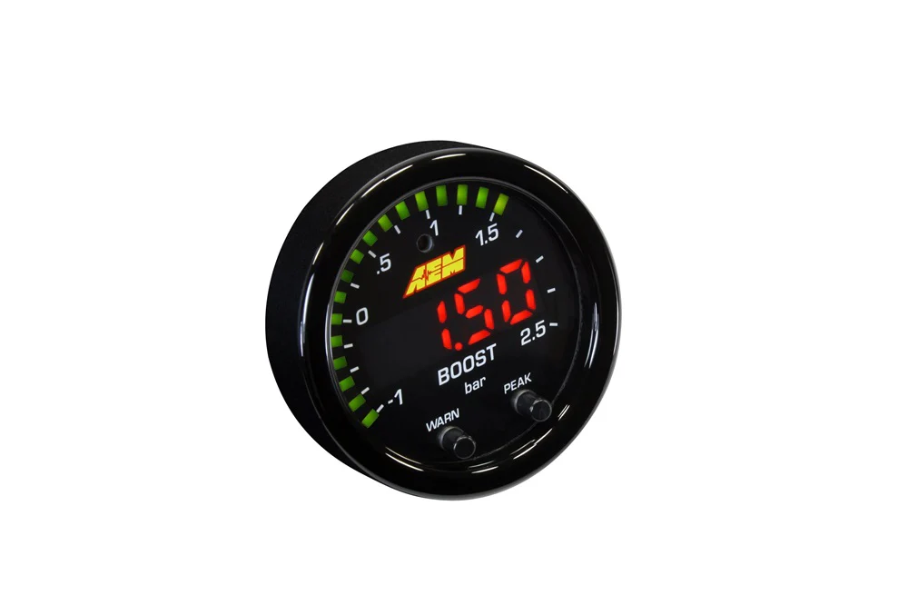 AEM X-Series Boost Gauge 0-35psi/2.5bar | Black Bezel and Black Faceplate - Image 2