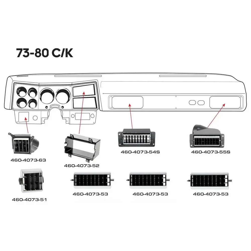 AMD Air Vent Outlet - Center LH or RH | 73-91 Chevy GMC C/K Truck Blazer Jimmy Suburban - Image 4