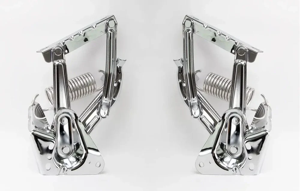 AMD Chrome Hood Hinges w/ Stainless Springs - LH/RH Pair | 67-72 Chevy GMC Truck Suburban; 69-72 Blazer; 70-72 Jimmy - Image 2