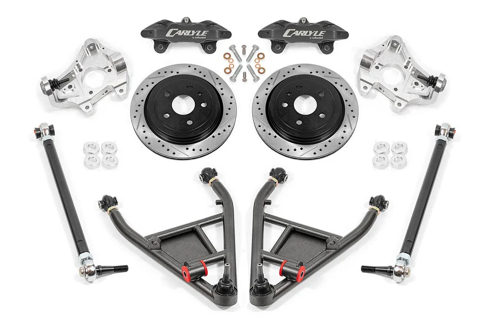 C7 15" Conversion Kit By Carlyle Racing| Drilled And Slotted Rotors, Black Calipers
