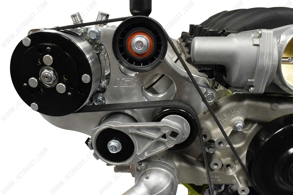ICT Billet LS Corvette - Sanden 508 A/C Air Conditioner Compressor Bracket Kit| LS AC GTO - Image 3