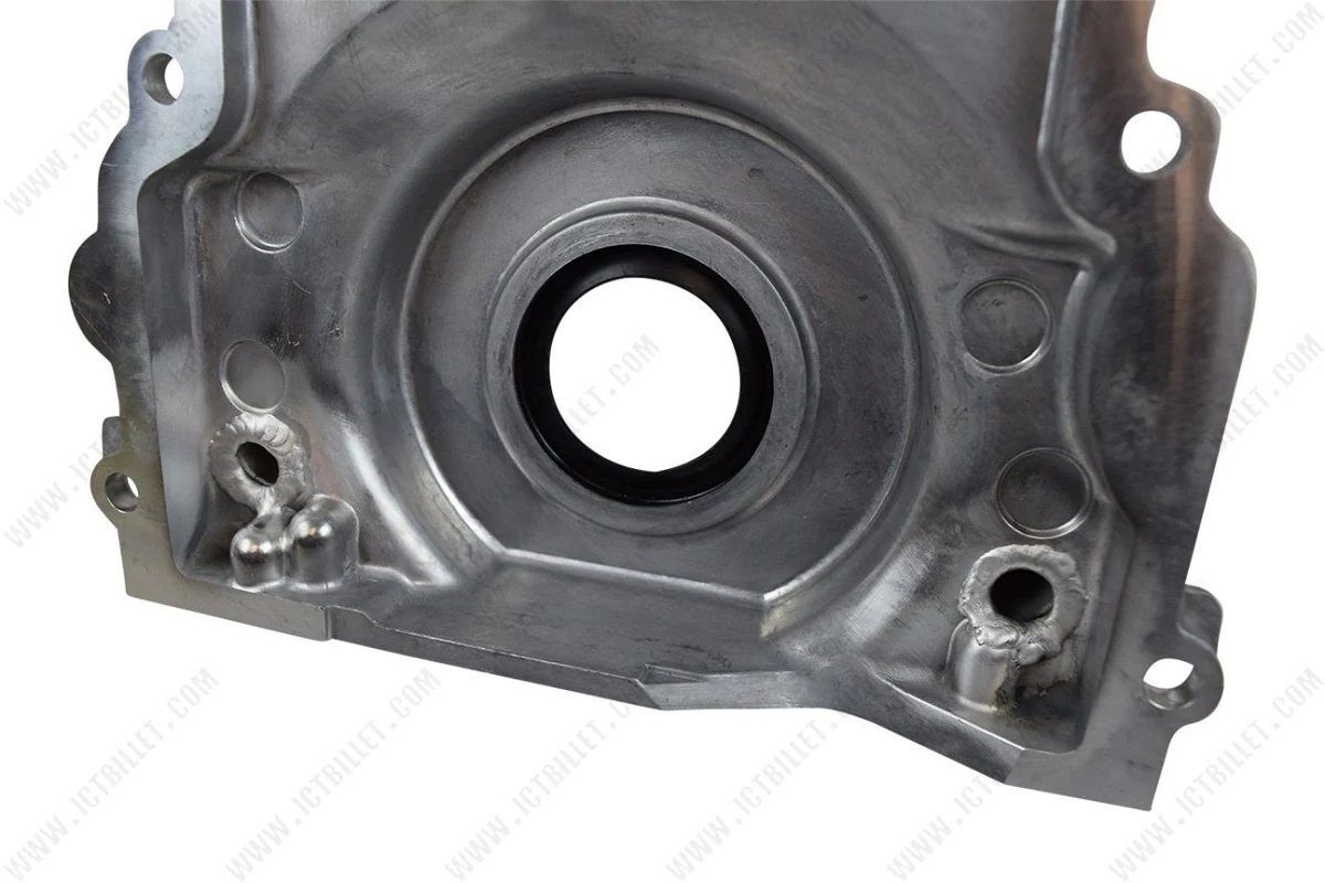 ICT Billet LS Gen 3 Turbo Oil Drain Return| Front Timing Chain Cover -10AN - Image 2