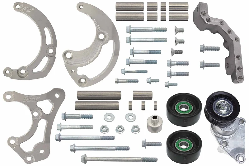 ICT Billet LS Sanden 7176 A/C Compressor Bracket Kit Tight Fit Low Mount LQ4 L33 AC Turbo - Image 10