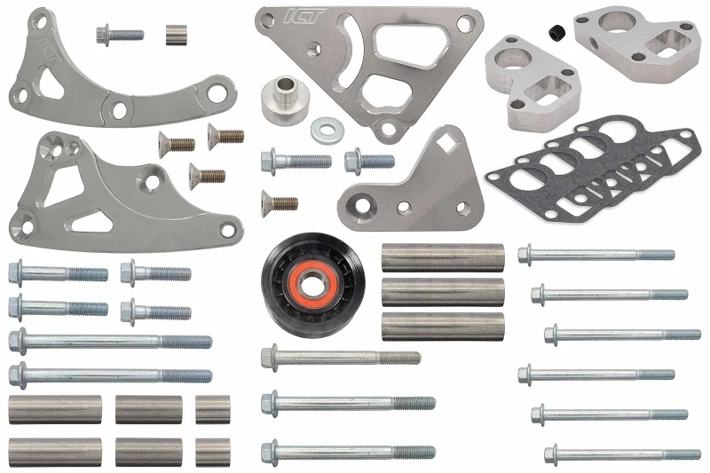 ICT Billet LS Truck - Alternator & Belt Tensioner Relocation Bracket Turbo LSX| (uses LS1 WP) - Image 4
