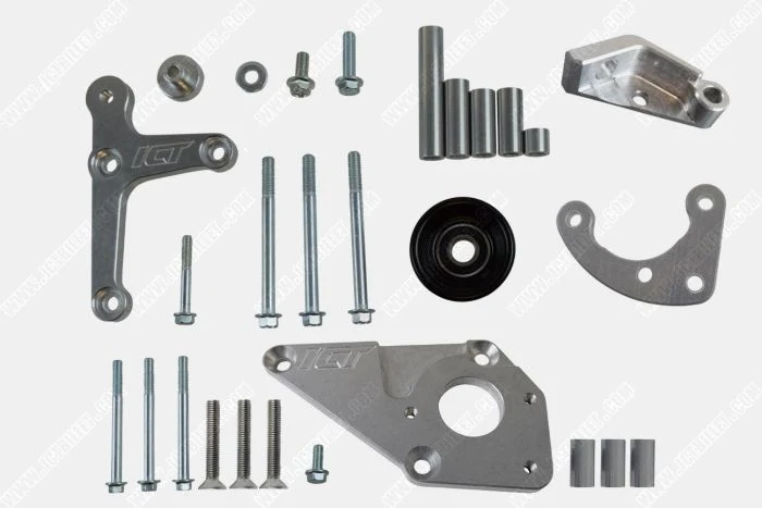 ICT Billet LS Truck Low Mount Alternator Power Steering Pump Bracket LSX LS3 LQ4 LQ9 Billet - Image 2