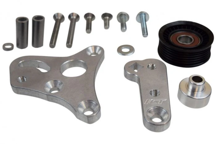 ICT Billet LS Truck Manual Belt Tensioner w/ Pulley LSX 4.8L 5.3L 6.0L Silverado Billet - Image 2