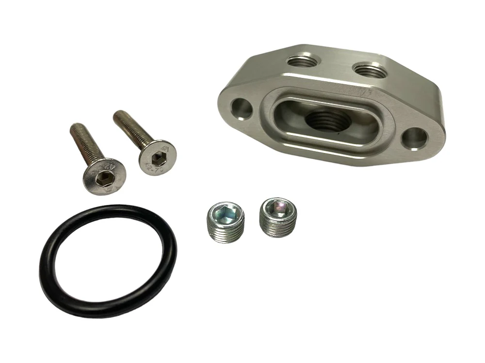 LS Turbo 1/8" Oil Feed Adapter w/Oil Pressure Sensor Port Relocation