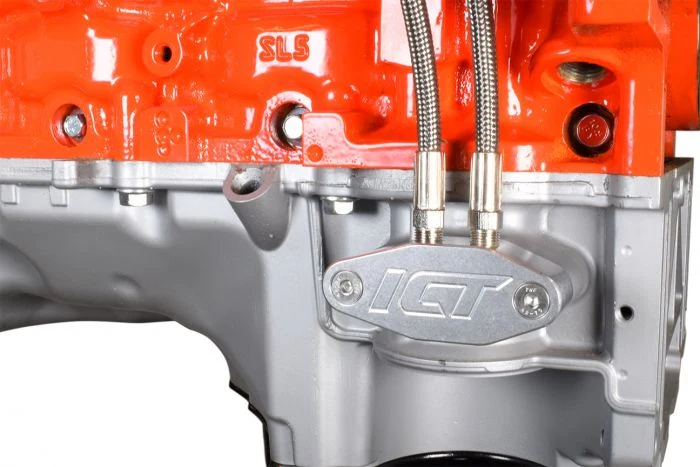 ICT Billet LT 1/8 Dual Out Feed Oil Port Adapter Plate L83 L86 LT1 LT4 Gen V Turbo Supply