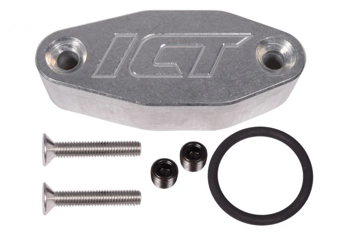 ICT Billet LT 1/8 Dual Out Feed Oil Port Adapter Plate L83 L86 LT1 LT4 Gen V Turbo Supply - Image 2