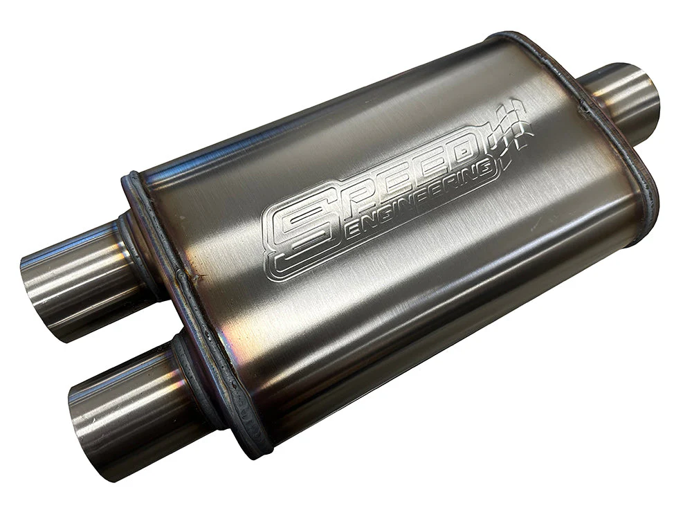 3" Inlet/2.5"  Dual Outlets "Street Series" Muffler | (Center Inlet, Dual Outlets)