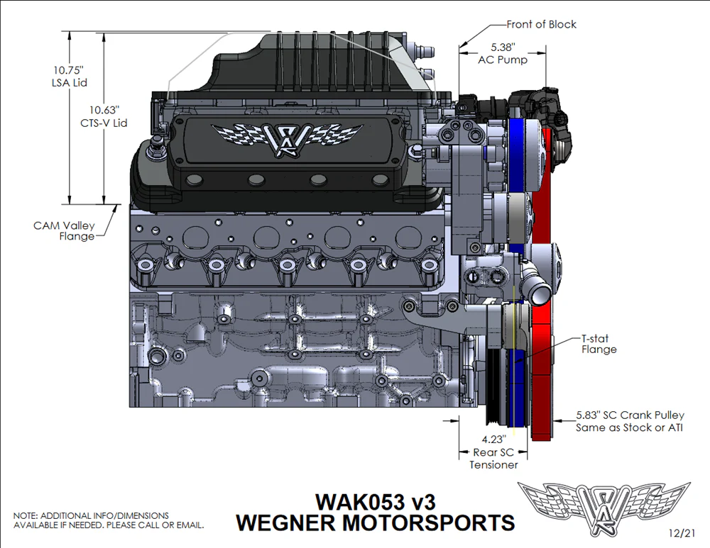 Wegner Automotive LSX GM LSA 1.9L Drive Kit | LSA, Camaro, Truck Offset - Image 6