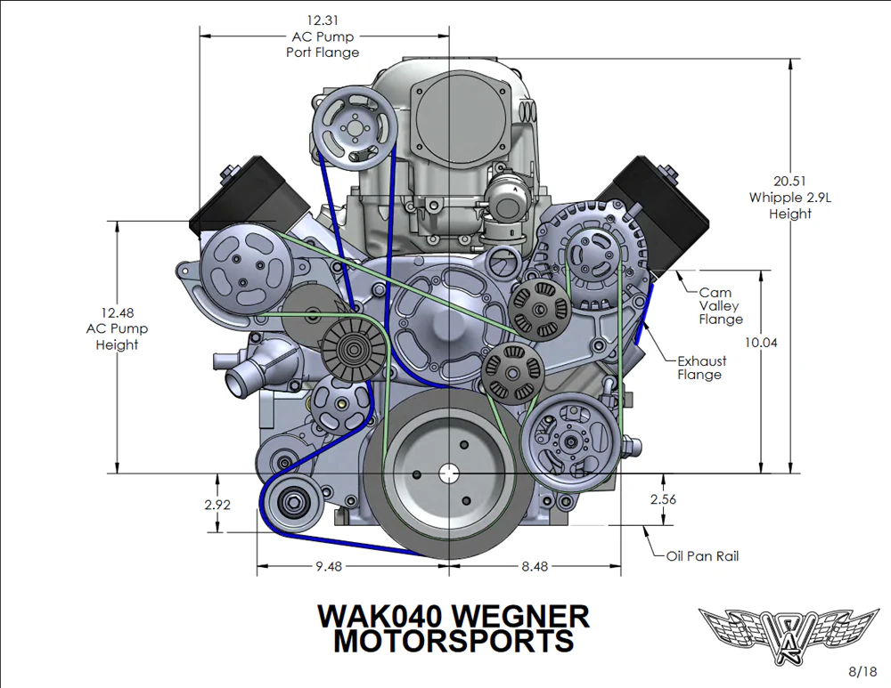 Wegner Automotive LSX Whipple 2.9 Drive Kit | Corvette (Y-Body) Offset - Image 8