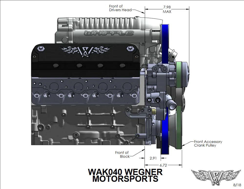 Wegner Automotive LSX Whipple 2.9 Drive Kit | Corvette (Y-Body) Offset - Image 9